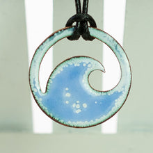 Load image into Gallery viewer, Light Blue Enamel Wave Necklace