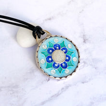 Load image into Gallery viewer, Ocean inspired mandala cloisonné druzy pendant