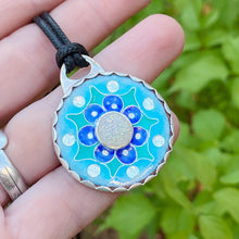Load image into Gallery viewer, Ocean inspired mandala cloisonné druzy pendant