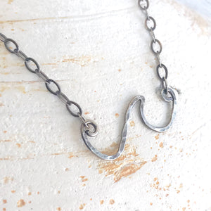 Sterling silver Ocean Wave Necklace with sterling chain