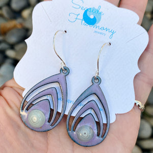 purple lotus enamel murrini spiral earrings seaside harmony