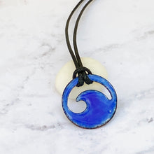 Load image into Gallery viewer, Royal Blue Enamel Mini Wave Necklace