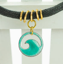 Load image into Gallery viewer, Aqua Enamel Mini Wave Choker Necklace