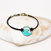 Load image into Gallery viewer, Seagreen Enamel Mini Wave Bracelet