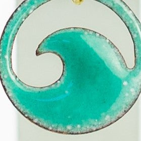 Enamel No-bail Mini Wave Choker Necklace - Aqua, seagreen, royal blue, light blue, turquoise, ocean bubbles