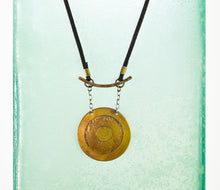 Load image into Gallery viewer, brass etched gong necklace 