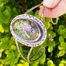 Load image into Gallery viewer, Abalone Love copper and silver cuff
