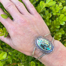 Load image into Gallery viewer, Abalone Love copper and silver cuff