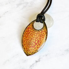 Load image into Gallery viewer, gold and pink crackle pendant
