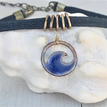Load image into Gallery viewer, Midnight Blue Enamel Mini Wave Choker Necklace