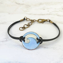 Load image into Gallery viewer, Light Blue Enamel Mini Wave Bracelet