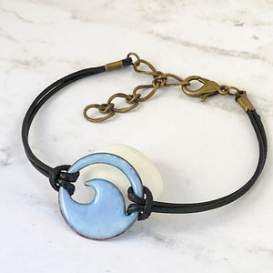 Light Blue Enamel Mini Wave Bracelet