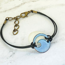 Load image into Gallery viewer, Light Blue Enamel Mini Wave Bracelet