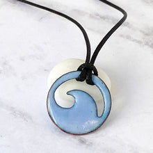 Load image into Gallery viewer, Light Blue Enamel Mini Wave Necklace