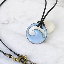 Load image into Gallery viewer, Light Blue Enamel Mini Wave Necklace