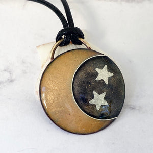 moon and stars enamel cloisonne pendant seaside harmony jewelry