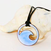 Load image into Gallery viewer, Light Blue Enamel Wave Necklace