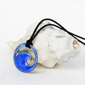 Royal Blue Enamel Wave Necklace