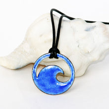 Load image into Gallery viewer, Royal Blue Enamel Wave Necklace