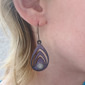 purple lotus enamel murrini spiral earrings seaside harmony