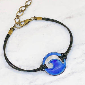 Royal Blue Enamel Mini Wave Bracelet