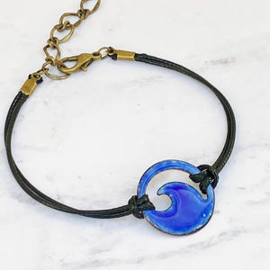 Royal Blue Enamel Mini Wave Bracelet