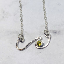 Load image into Gallery viewer, sterling silver wave necklace with yellow topaz seaside harmony