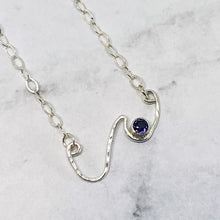 Load image into Gallery viewer, sterling silver wave necklace with amethyst seaside harmony