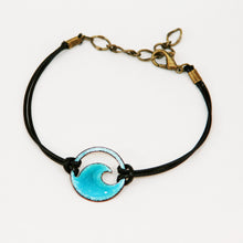 Load image into Gallery viewer, Turquoise Blue Enamel Mini Wave Bracelet