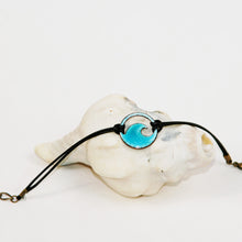 Load image into Gallery viewer, Turquoise Blue Enamel Mini Wave Bracelet